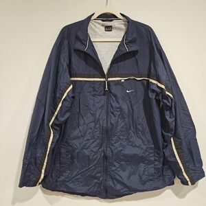 Vintage Y2K Nike Windbreaker Gray Tag Full Zip Track Jacket Blue Size XXL